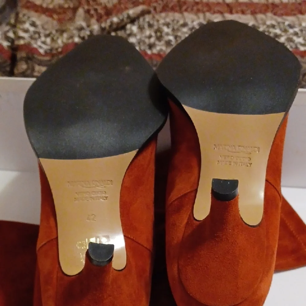 Marina Rinaldi Orange Suede Ankle Boots - Picture 13 of 15